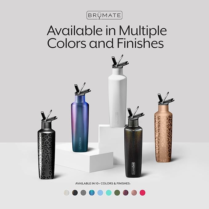 BrüMate ReHydration Mini Kids Water Bottle | 100% Leakproof Insulated Water Bottle for Kids with Straw | Stainless Steel Water Canteen | Perfect Kids Water Bottle for School | 16oz (Carrara)