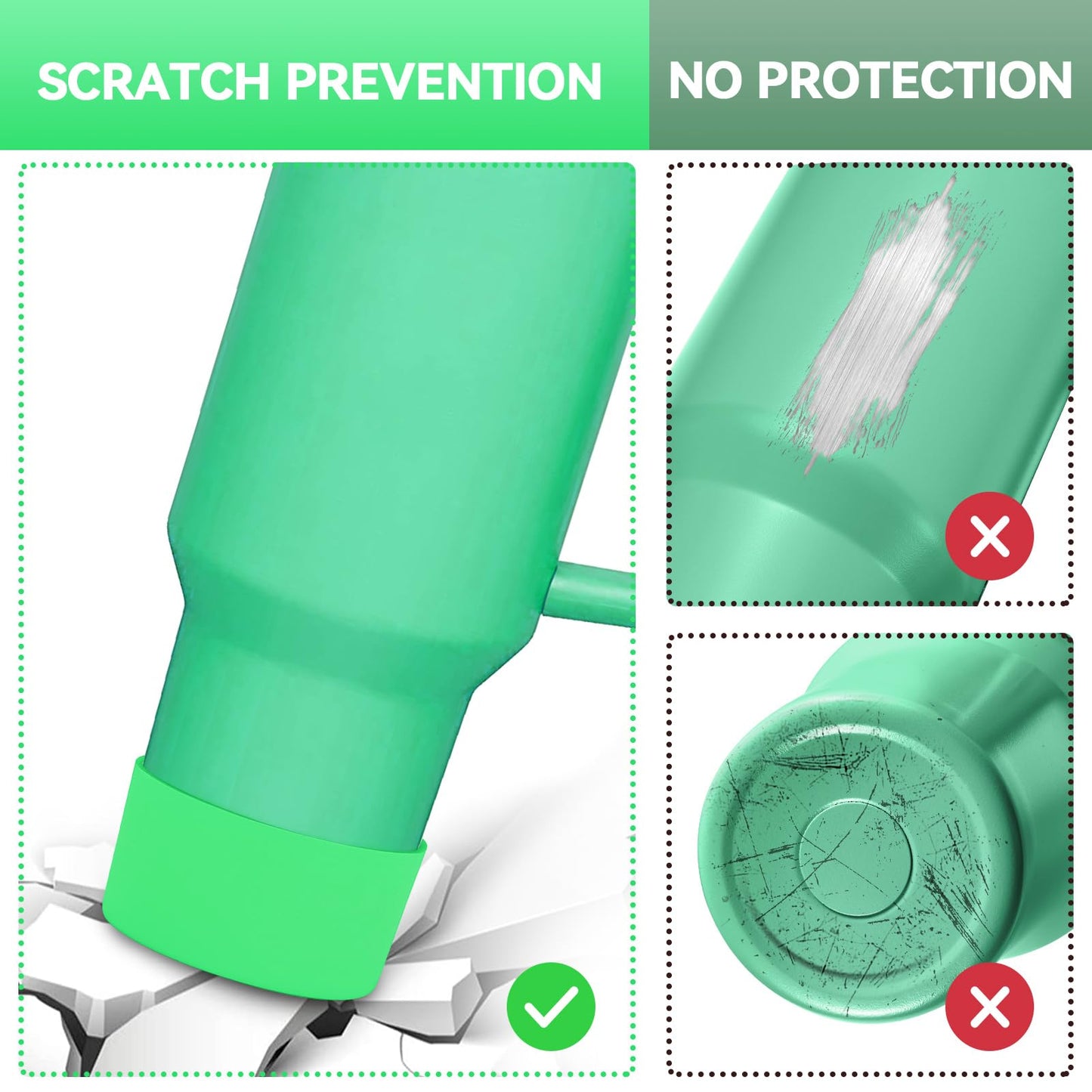 2 PCS for Stanley Boot, Silicone Bottom for Stanley Cup Boot Quencher Adventure 40oz&for Hydroflask Boot 12-24oz for Stanley Tumbler Accessories for Stanley Cup Accessories Avoid Scratches&Noise