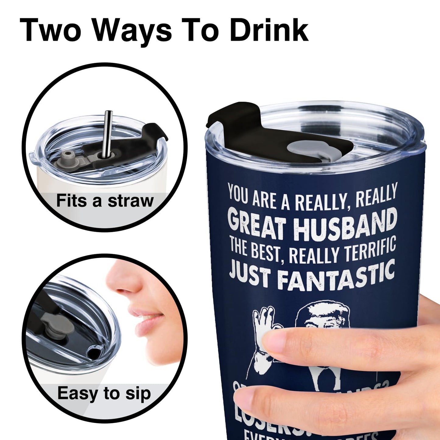 Aurahouse Anniversary Funny Gifts for Husband Tumbler Coffee Cup 20 Oz, Husband Birthday Gifts from Wife, Christmas Gift for Him, Valentines Day, Fathers Day Present for Husband