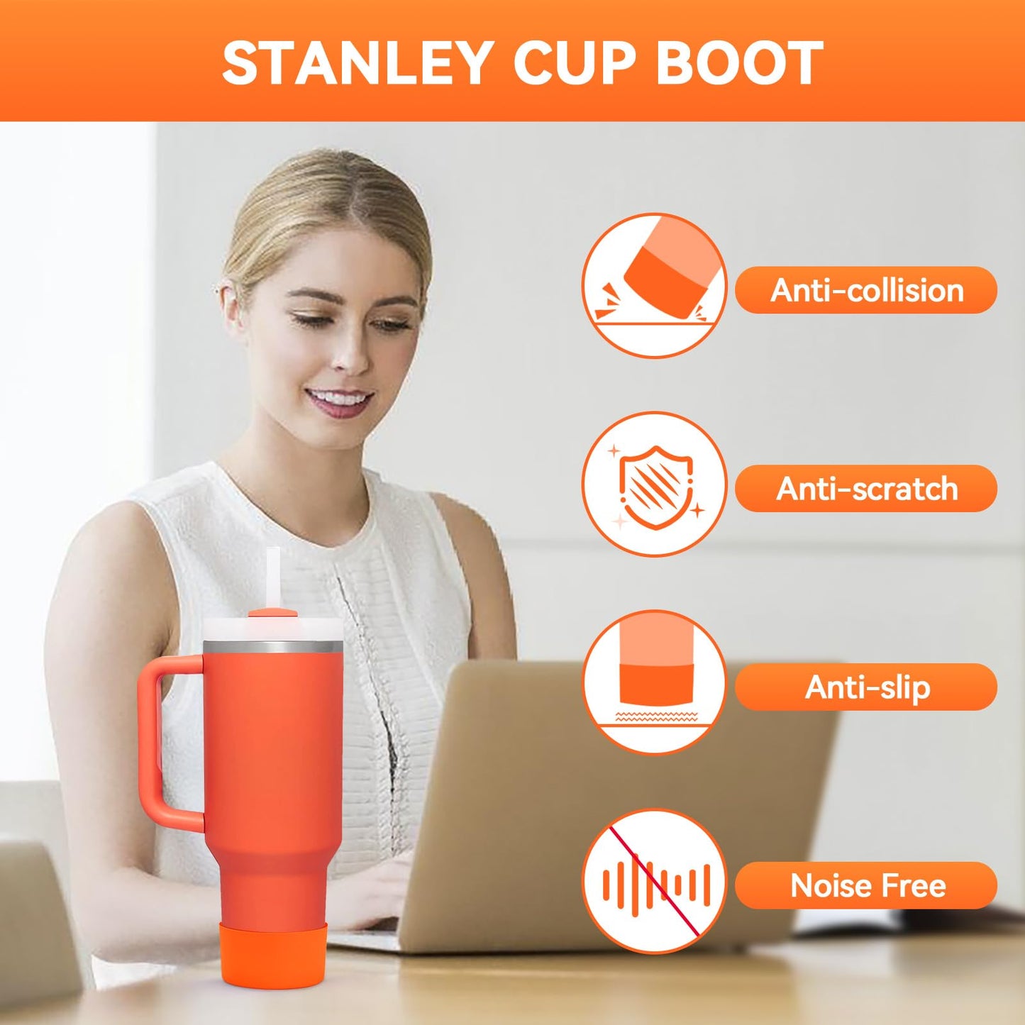 2 PCS for Stanley Boot, Silicone Bottom for Stanley Cup Boot Quencher Adventure 40oz&for Hydroflask Boot 12-24oz for Stanley Tumbler Accessories for Stanley Cup Accessories Avoid Scratches&Noise