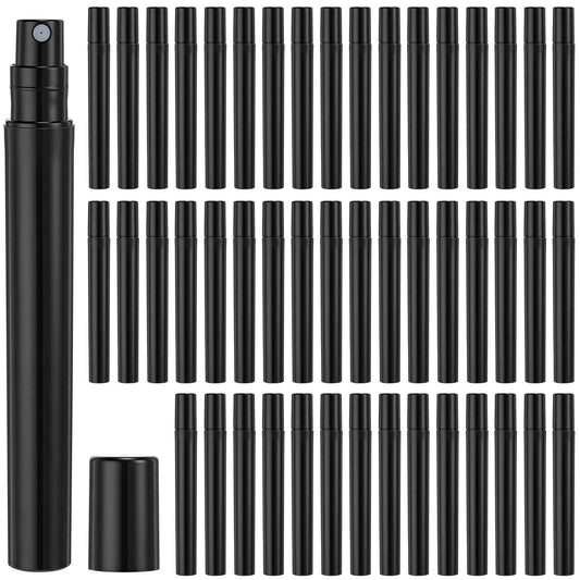 Tanlade 300 Pcs 5ml Mini Spray Bottles Black Plastic Perfume Atomizer Sprayer Bottles Portable Perfume Travel Refillable Bottle for Travel Pocket Dispenser Container