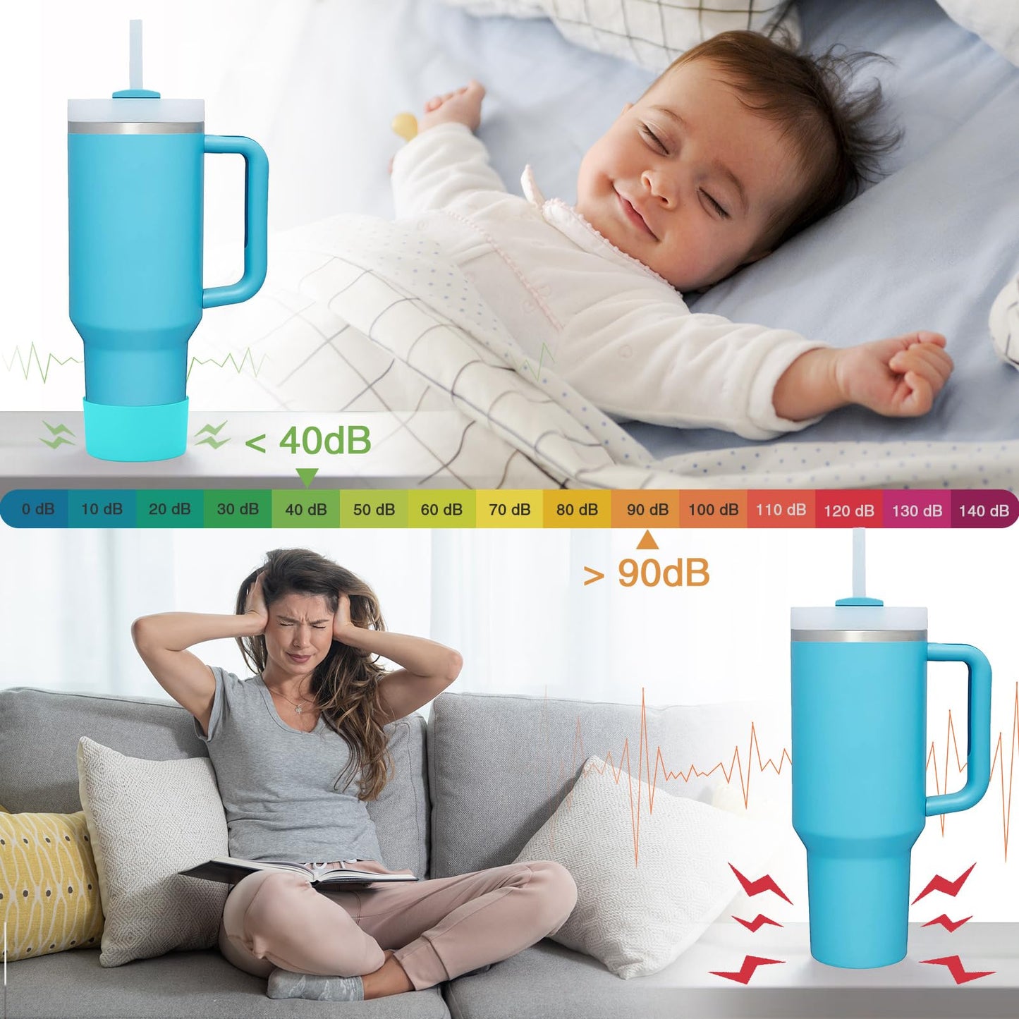 2 PCS for Stanley Boot, Silicone Bottom for Stanley Cup Boot Quencher Adventure 40oz&for Hydroflask Boot 12-24oz for Stanley Tumbler Accessories for Stanley Cup Accessories Avoid Scratches&Noise