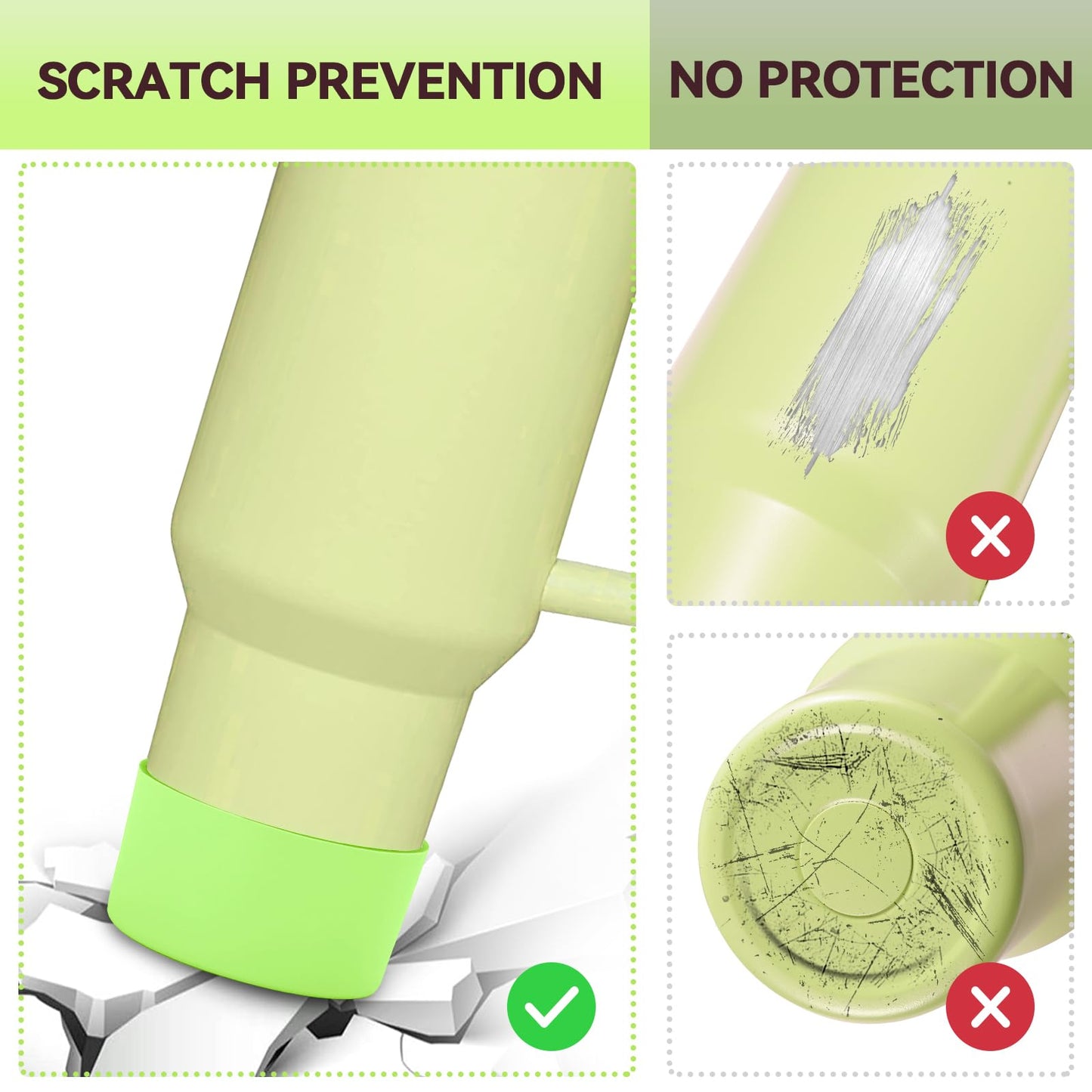 2 PCS for Stanley Boot, Silicone Bottom for Stanley Cup Boot Quencher Adventure 40oz&for Hydroflask Boot 12-24oz for Stanley Tumbler Accessories for Stanley Cup Accessories Avoid Scratches&Noise