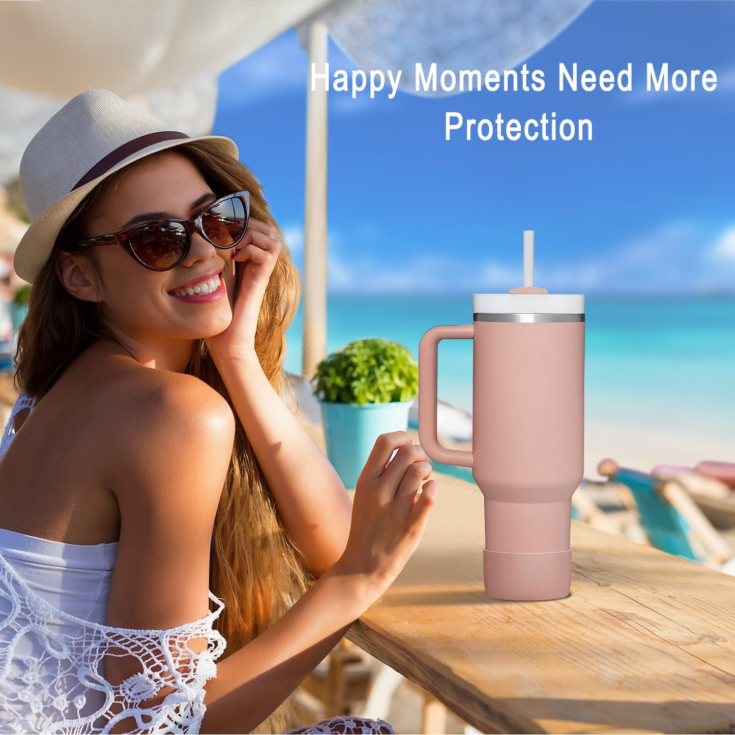 KTKUDY 2-Pack Silicone Boot for Stanley Tumbler 40 30 20 oz & Intended for Hydro Flask 12-24 oz - Cup Boot fit Select Yeti, Simple Modern, Owala Water Bottle - Bottom Cover Accessories Fit Stanley Cup