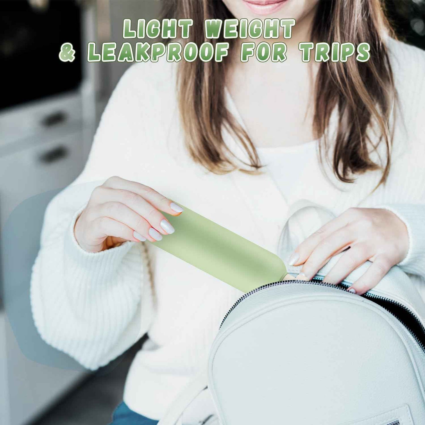 USRommaner 8.8 oz/260ml Plastic Travel Shampoo Bottle,9 Pack Green Empty Refillable Squeeze Bottles with Flip Cap,Lotion Container for Cream,Toiletries,Conditioner-Free Silicone Funnel