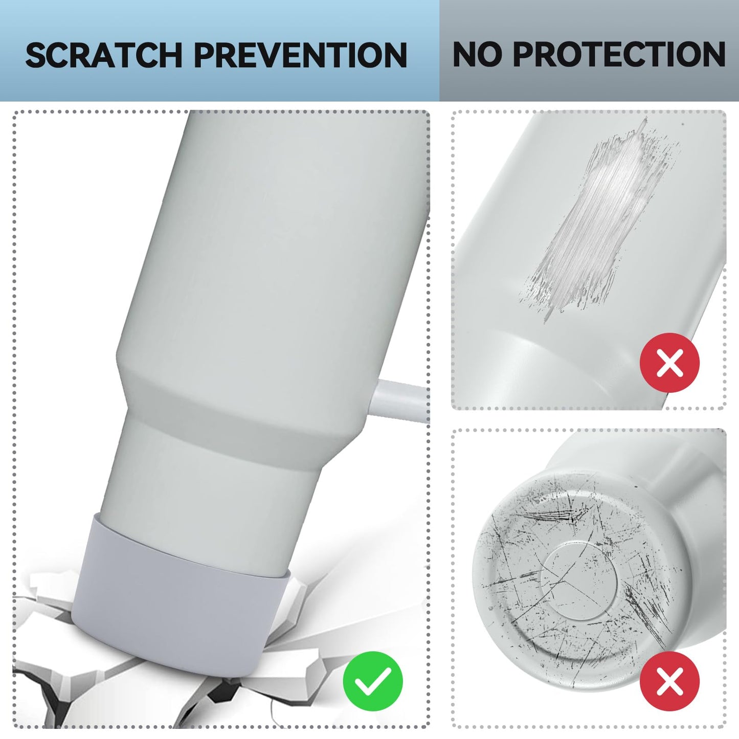 2 PCS for Stanley Boot, Silicone Bottom for Stanley Cup Boot Quencher Adventure 40oz&for Hydroflask Boot 12-24oz for Stanley Tumbler Accessories for Stanley Cup Accessories Avoid Scratches&Noise