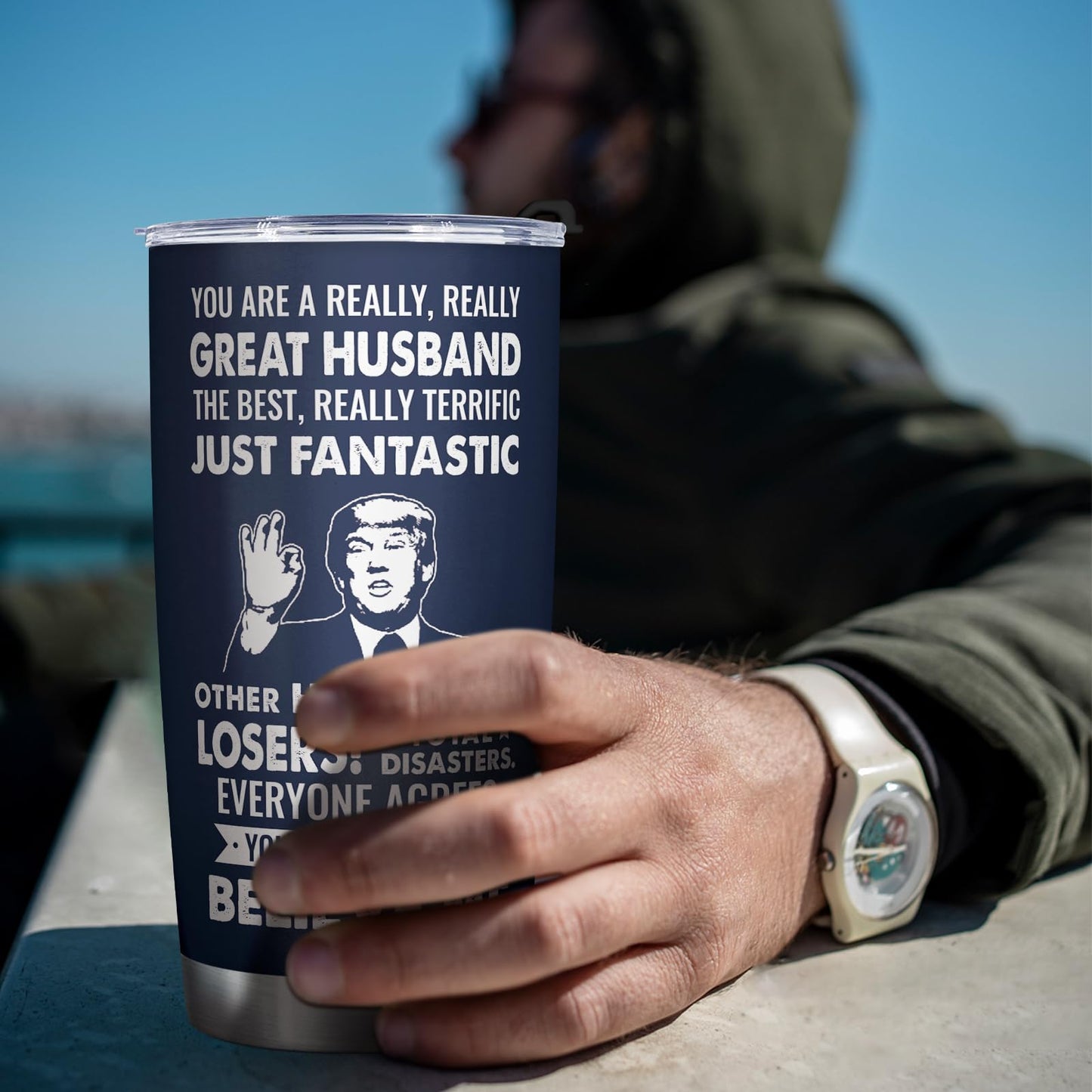 Aurahouse Anniversary Funny Gifts for Husband Tumbler Coffee Cup 20 Oz, Husband Birthday Gifts from Wife, Christmas Gift for Him, Valentines Day, Fathers Day Present for Husband