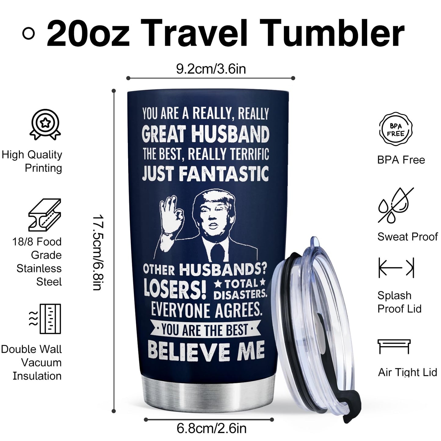 Aurahouse Anniversary Funny Gifts for Husband Tumbler Coffee Cup 20 Oz, Husband Birthday Gifts from Wife, Christmas Gift for Him, Valentines Day, Fathers Day Present for Husband