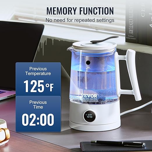 VEVOR Hydrogen Water Pitcher, Rich Hydrogen Water Generator, 1.5 L Large Capacity Hydrogen Water Bottle Generator SPE and PEM Technology, Hydrogen Rich Water Ionizer Machine for Brewing Coffee or Tea