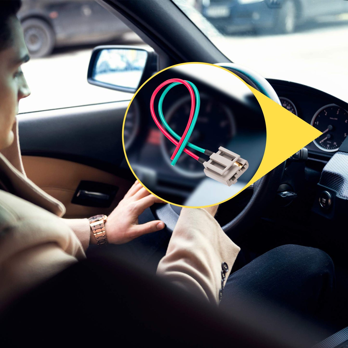 PAGOW 2 Pack 170072 HEI Distributor Pigtail, Electrical Wiring Harness Replacement 12 Volts for Battery and Tachometer Connector Ignition Coil Tach Accessories