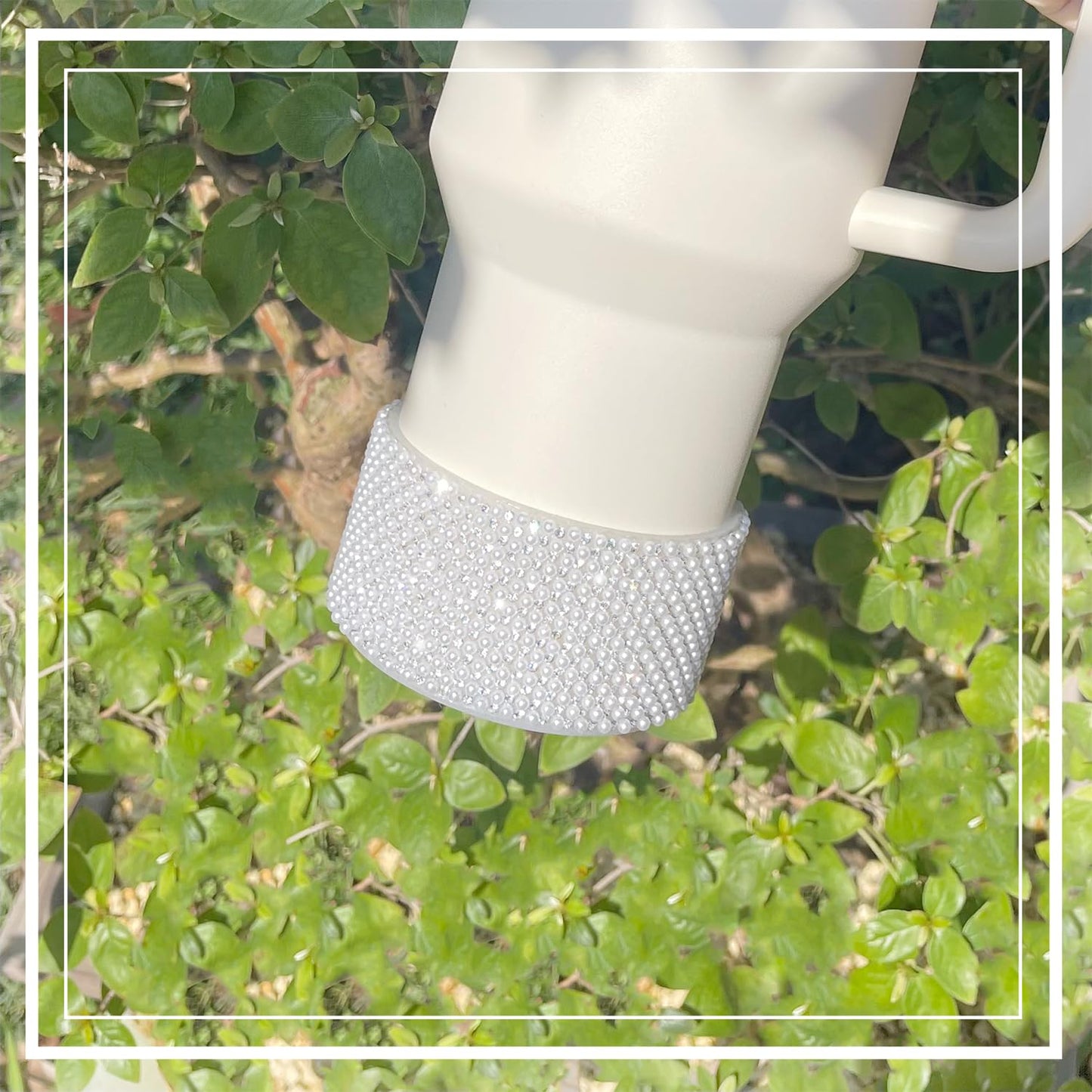 WORBSS Diamond Glitter Silicone Boot for Stanley Cup 40oz Tumbler & Simple Modern 30-40oz Trek Tumbler Accessories for 2.8-2.9 inch Trapezoidal Cylinder Base Water Bottles Bottom Anti-Slip Sleeve