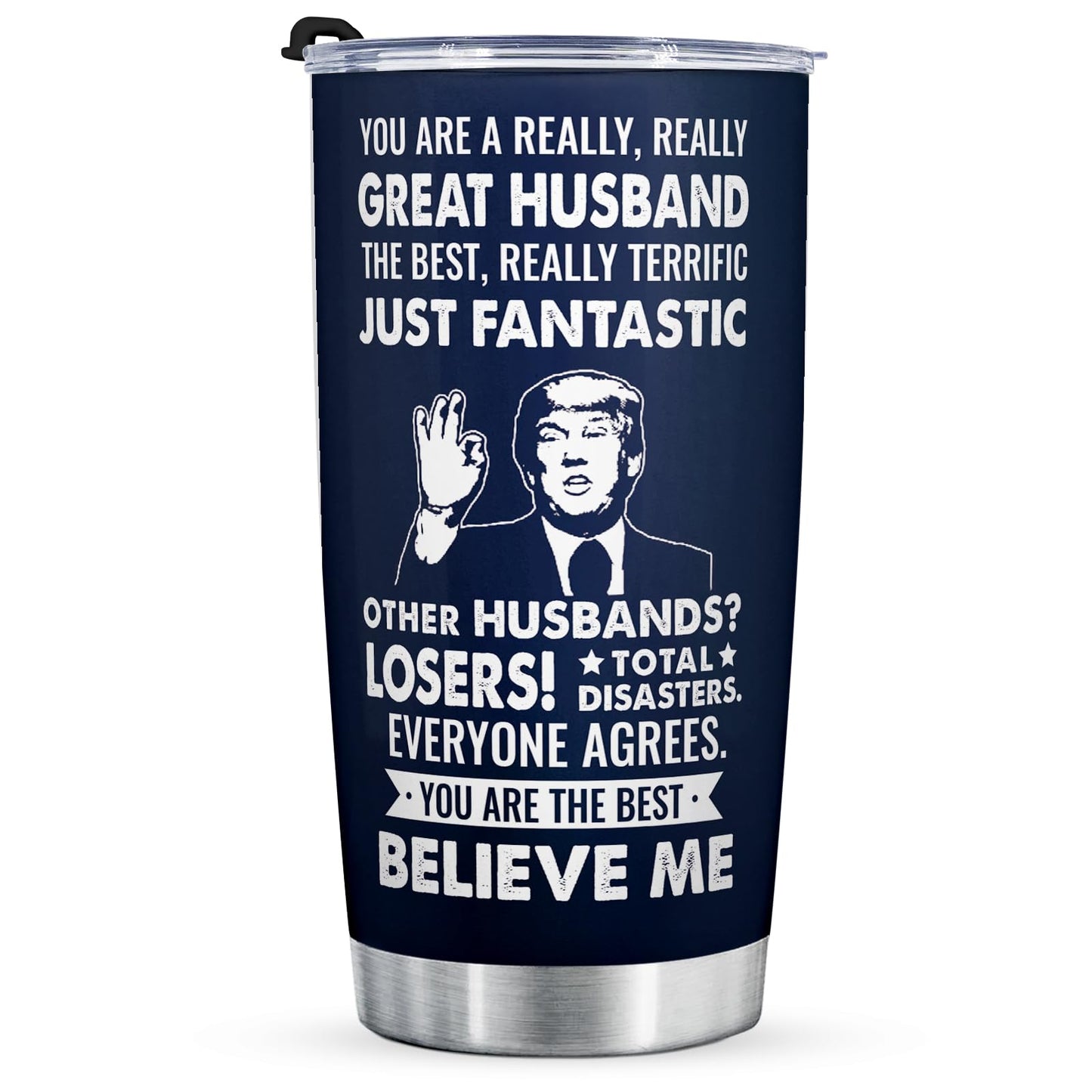 Aurahouse Anniversary Funny Gifts for Husband Tumbler Coffee Cup 20 Oz, Husband Birthday Gifts from Wife, Christmas Gift for Him, Valentines Day, Fathers Day Present for Husband