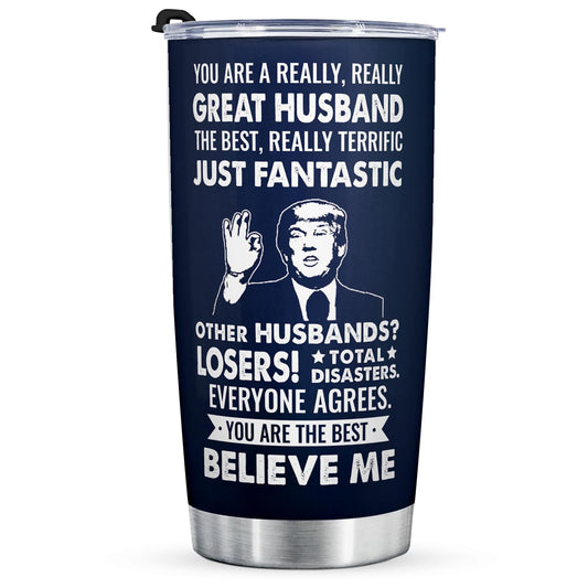 Aurahouse Anniversary Funny Gifts for Husband Tumbler Coffee Cup 20 Oz, Husband Birthday Gifts from Wife, Christmas Gift for Him, Valentines Day, Fathers Day Present for Husband