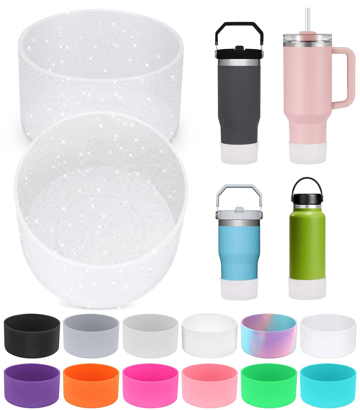 2 PCS for Stanley Boot, Silicone Bottom for Stanley Cup Boot Quencher Adventure 40oz&for Hydroflask Boot 12-24oz for Stanley Tumbler Accessories for Stanley Cup Accessories Avoid Scratches&Noise