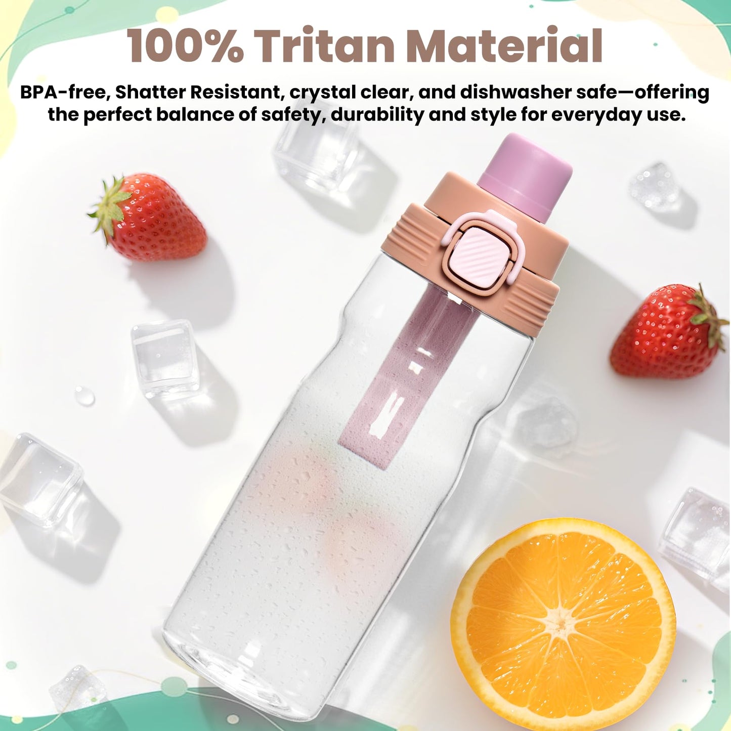 PIQUEBAR Kids insulated Water Bottle 17oz & Sport Water Bottle 24oz Set, Stainless Steel Metal Vacuum Water Bottles, Leakproof Tritan Sport Water Bottles for School Boys Girls, Pink