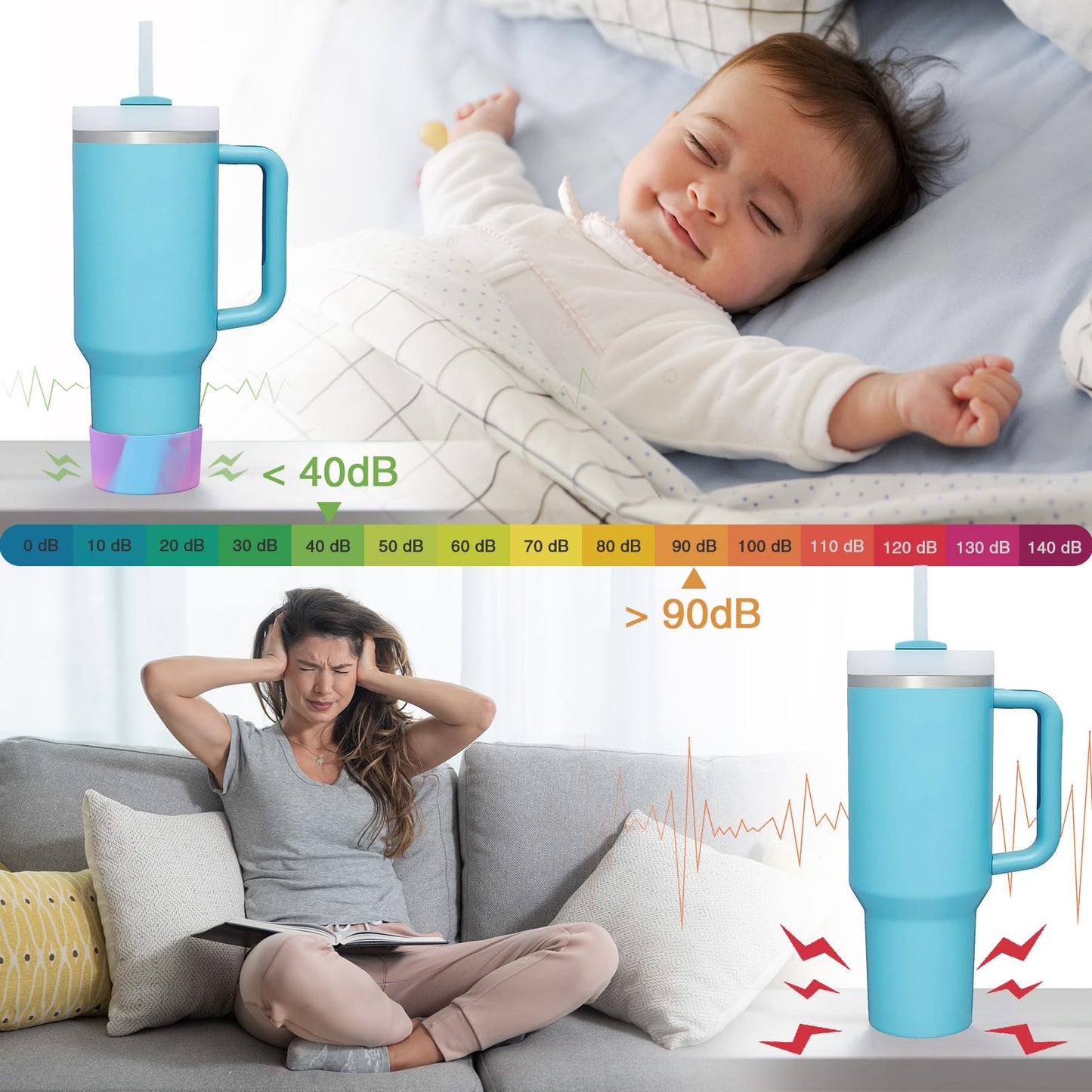 2 PCS for Stanley Boot, Silicone Bottom for Stanley Cup Boot Quencher Adventure 40oz&for Hydroflask Boot 12-24oz for Stanley Tumbler Accessories for Stanley Cup Accessories Avoid Scratches&Noise