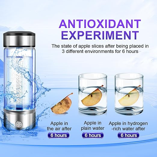 Hydrogen Water Bottle 3 Mins Portable Hydrogen Water Bottle Generator SPE PEM Technology Water Ionizer Gift for Love Suitable for Travel Exercise Home Black Lid