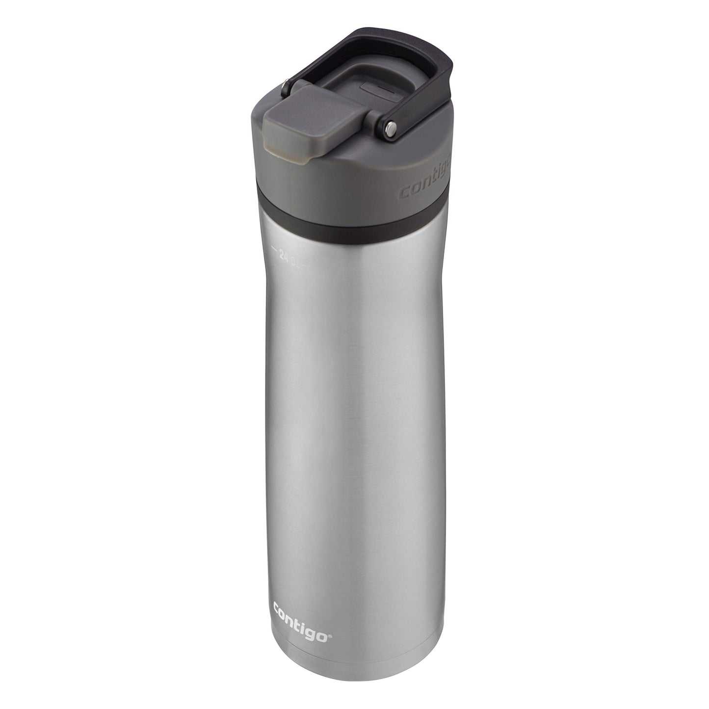 Contigo Cortland Chill 2.0 Vacuum-Insulated Stainless Steel Water Bottle Spill-Proof Sip Technology Interchangeable Lid 24oz Steel/Licorice Perfect for Fitness Travel Everyday Use