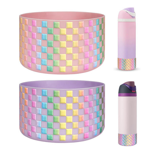 HEYSKAY 2PCS Silicone Boot for Owala Flask Water Bottle 24oz Anti-Slip Protective Sleeve for Owala Twist,FreeSip and Flip Stainless Steel Water Bottle BPA-Free Boot Bottom Base