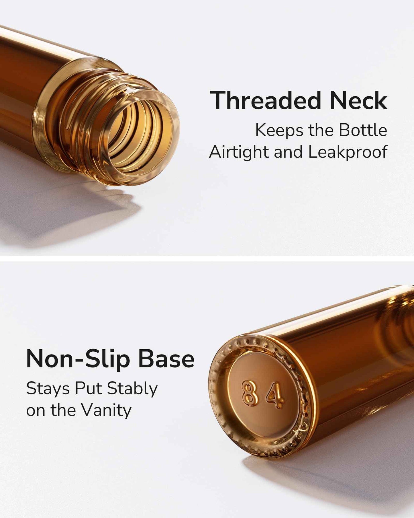 ULG 24-Pack Essential Oil Roller Bottles 10ml, Empty Bottles with Stainless Steel Roller Balls and Waterproof Labels, Amber Roller Balls For Essential Oils