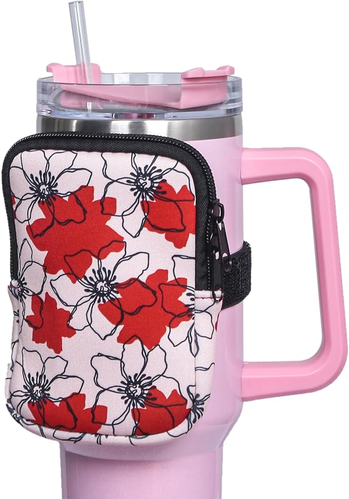 Water Bottle Zipper Bag compatible with Stanley Tumbler 40oz&IceFlow 20 30oz,Gym Accessories for Men Women,Pack for Cards Earphone (#7)