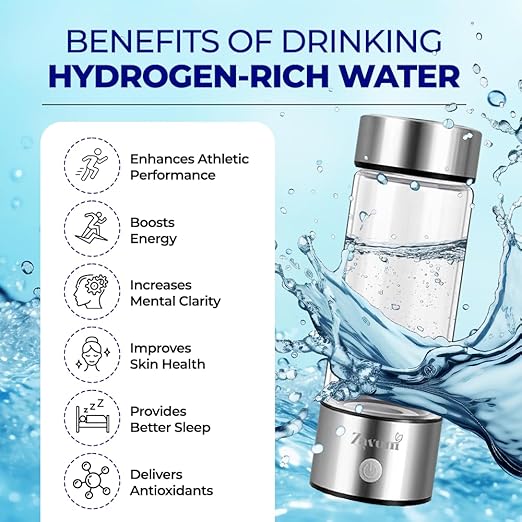 Hydrogen Water Bottle | Hydrogen Water Generator, Machine | Hydrogenated Water Bottles for Optimal Hydration in Home, Office, and Travel |Portable, Rechargeable