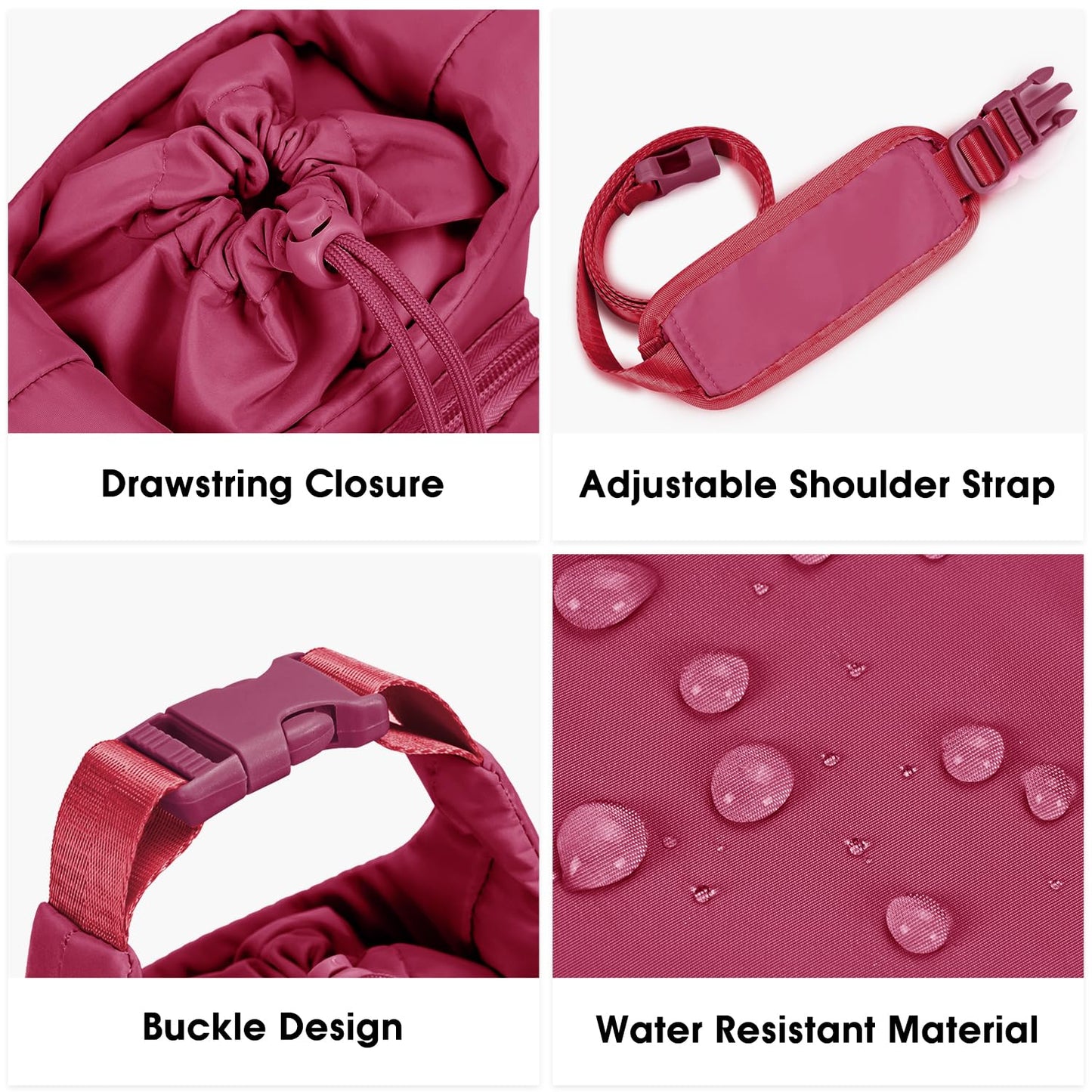 Ceneda Water Bottle Carrier Bag with Phone Pocket 32oz 40oz Tumbler Insulated Water Bottle Holder with Adjustable Shoulder Strap Carrier Sling Bag (Red)