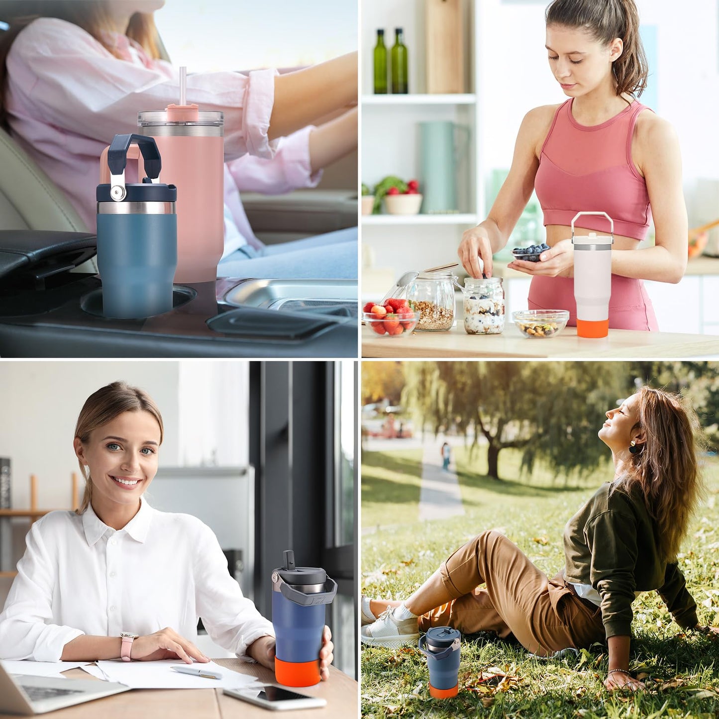 2 PCS for Stanley Boot, Silicone Bottom for Stanley Cup Boot Quencher Adventure 40oz&for Hydroflask Boot 12-24oz for Stanley Tumbler Accessories for Stanley Cup Accessories Avoid Scratches&Noise