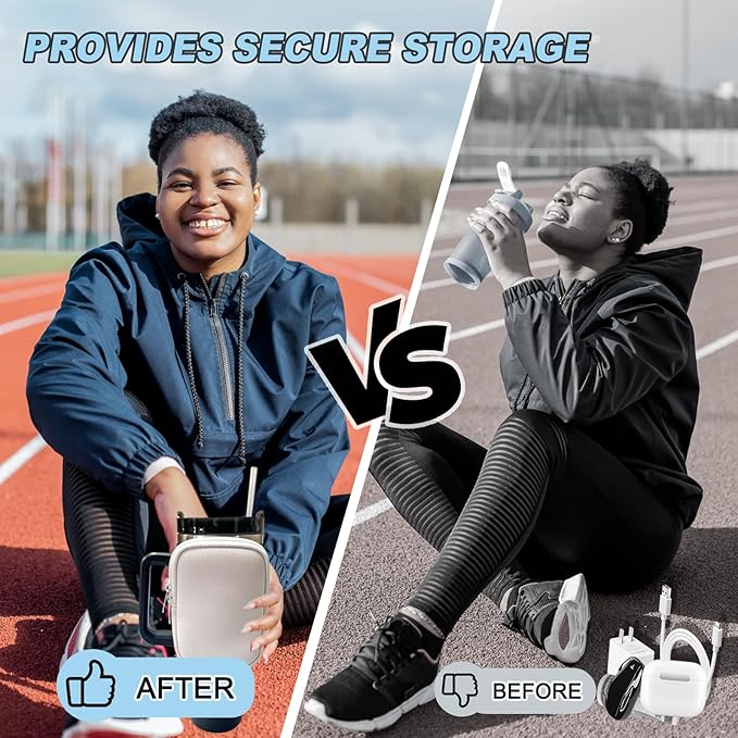 Water Bottle Pouch for Stanley Quencher Adventure 40oz & Stanley IceFlow 20oz 30oz,Tumbler Pouch with Pocket, for Keys, Wallet, Cards, Earphone,Compact, Versatile (White)