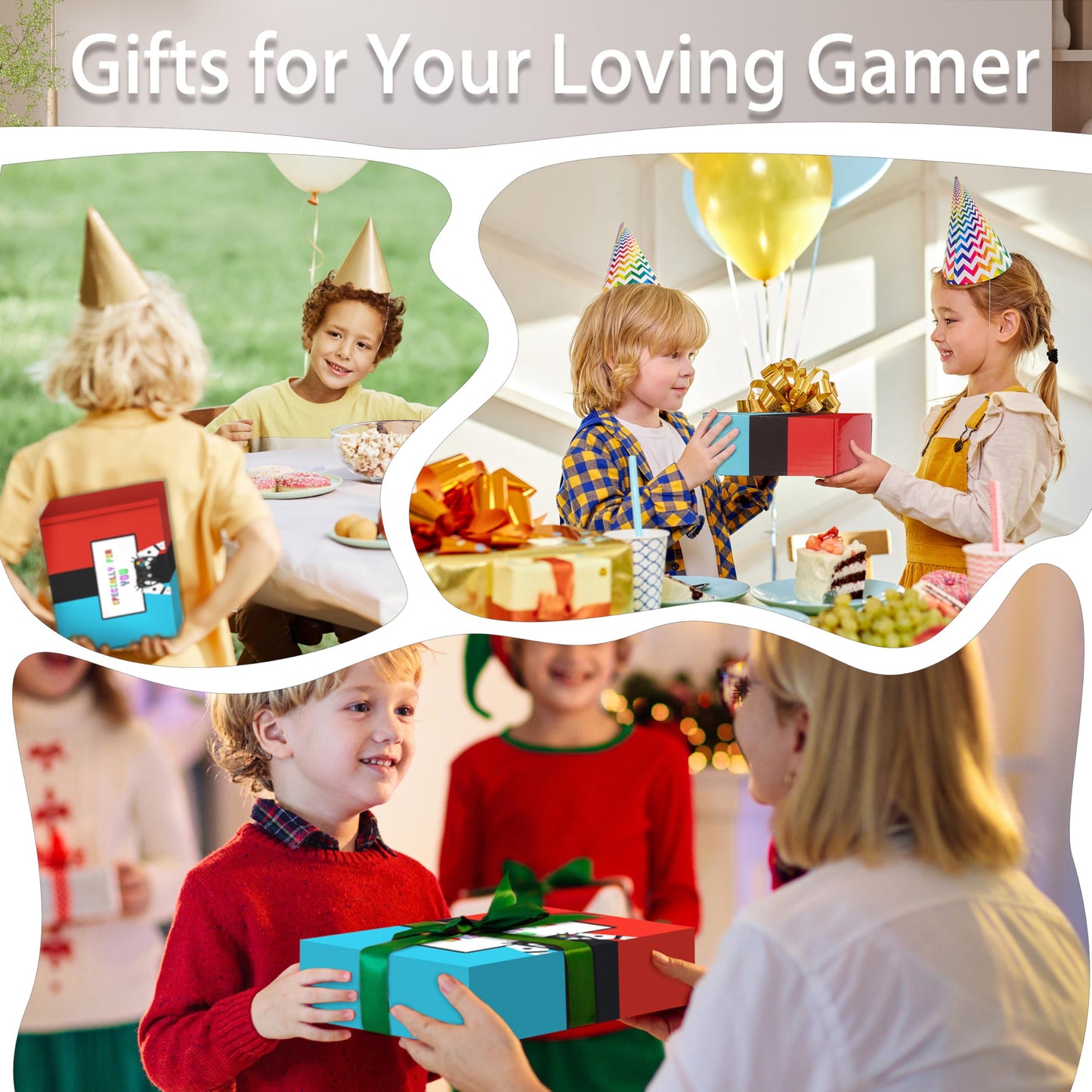 7 Pcs Gamer Gifts Set - Gaming Kids Water Bottle, Funny Cap, Socks, Keychain,Cool Gaming Stuff Accessories and Gift Box for Christmas Birthday School Classroom Men Dad Teen Boy Boyfriend Gamer Lover