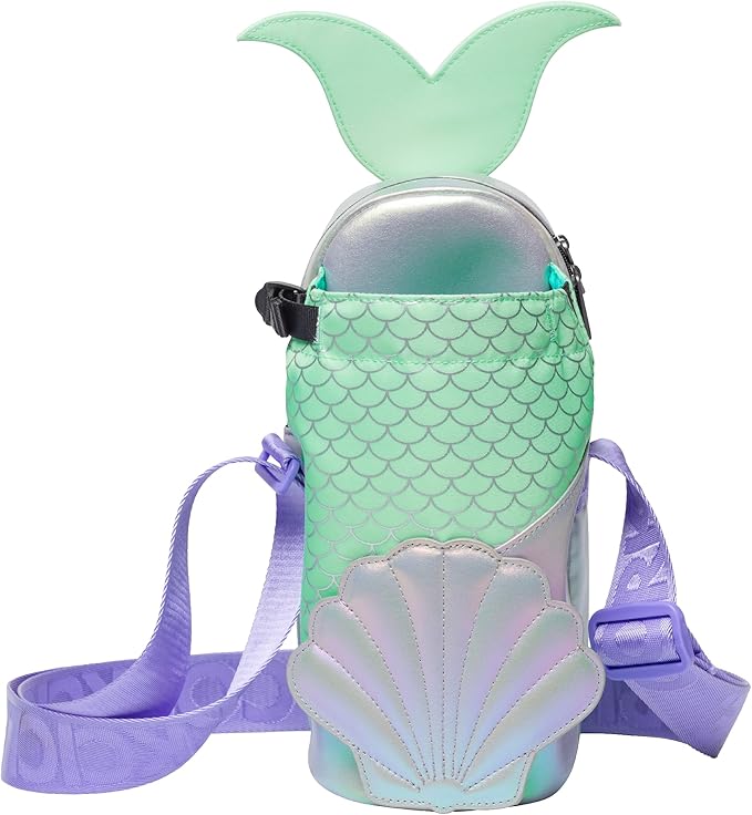 Corkcicle x Disney Princess Ariel Crossbody Water Bottle Sling Bag, Fits 16 oz to 40 oz Tumbler – Water Bottle Holder with Strap Securely Holds Bottle, Cards, Phone, & Keys
