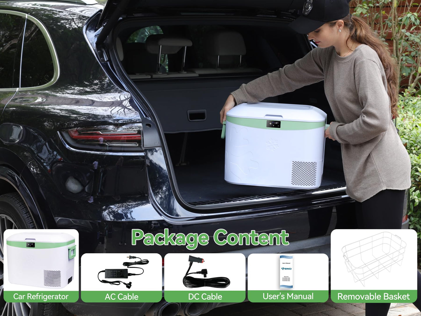 Megiu Car Refrigerator, Portable 12V Fridge 19 Qt (18 L) 12 Volt Freezer Compressor Cooler 12V/24V DC 110～240 V AC for Truck Van RV Camper SUV and Home Use -18℃~+15℃