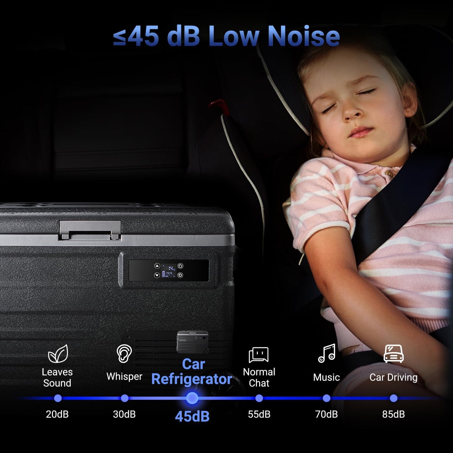 BODEGACOOLER 12 Volt Car Refrigerator,58QT(55L) Car Fridge with Wheels,RV Portable Freezer Single Zone,with APP Control,-4℉-68℉ Car Cooler,12/24V DC & 100-240V AC,for Travel,Camping,Outdoor,Vehicles