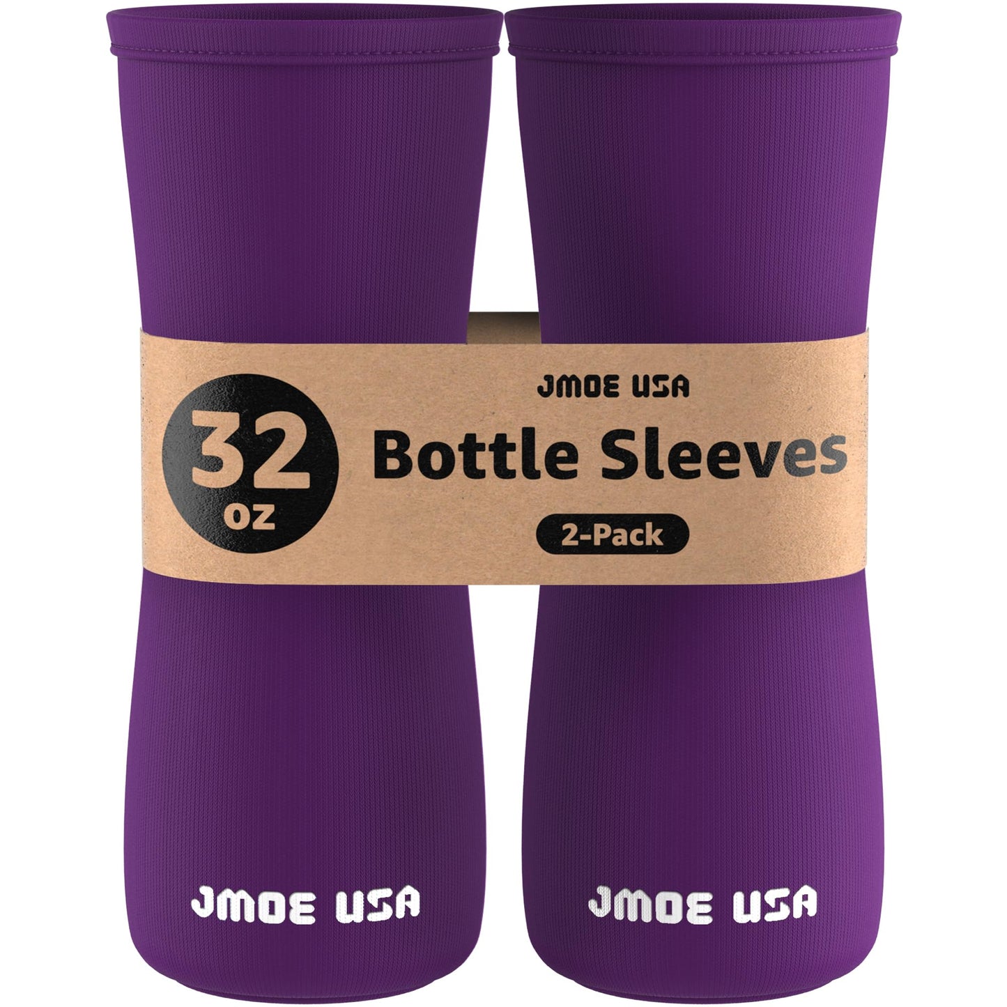 Jmoe USA 32oz Sleeve for Cirkul Water Bottle | Fits 32 oz Plastic and Stainless Steel Bottles | Neoprene Sweat Absorbing Material | Fitted Design | 2-Pack | Insulated Cover (Purple)