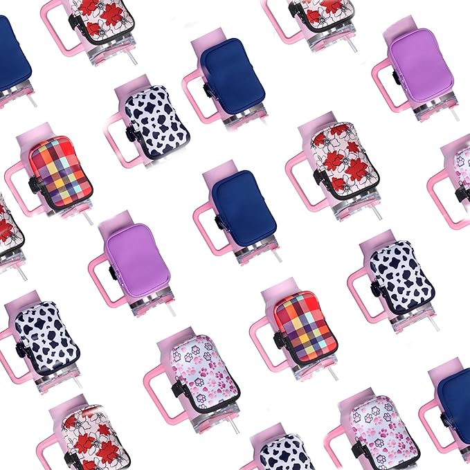 Water Bottle Zipper Bag compatible with Stanley Tumbler 40oz&IceFlow 20 30oz,Gym Accessories for Men Women,Pack for Cards Earphone (#7)