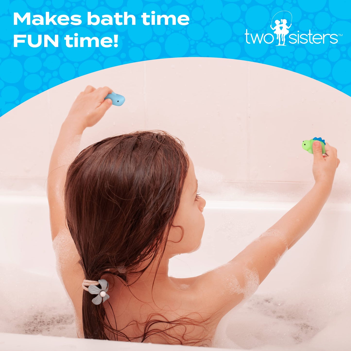 Squishy Bath Bombs for Girls & Boys with Surprise Toys Inside (6 Pack) - Large Bubble Bomb & Hidden Figures, Gentle and Safe, USA Made, Birthday Gifts for Kids by Two Sisters