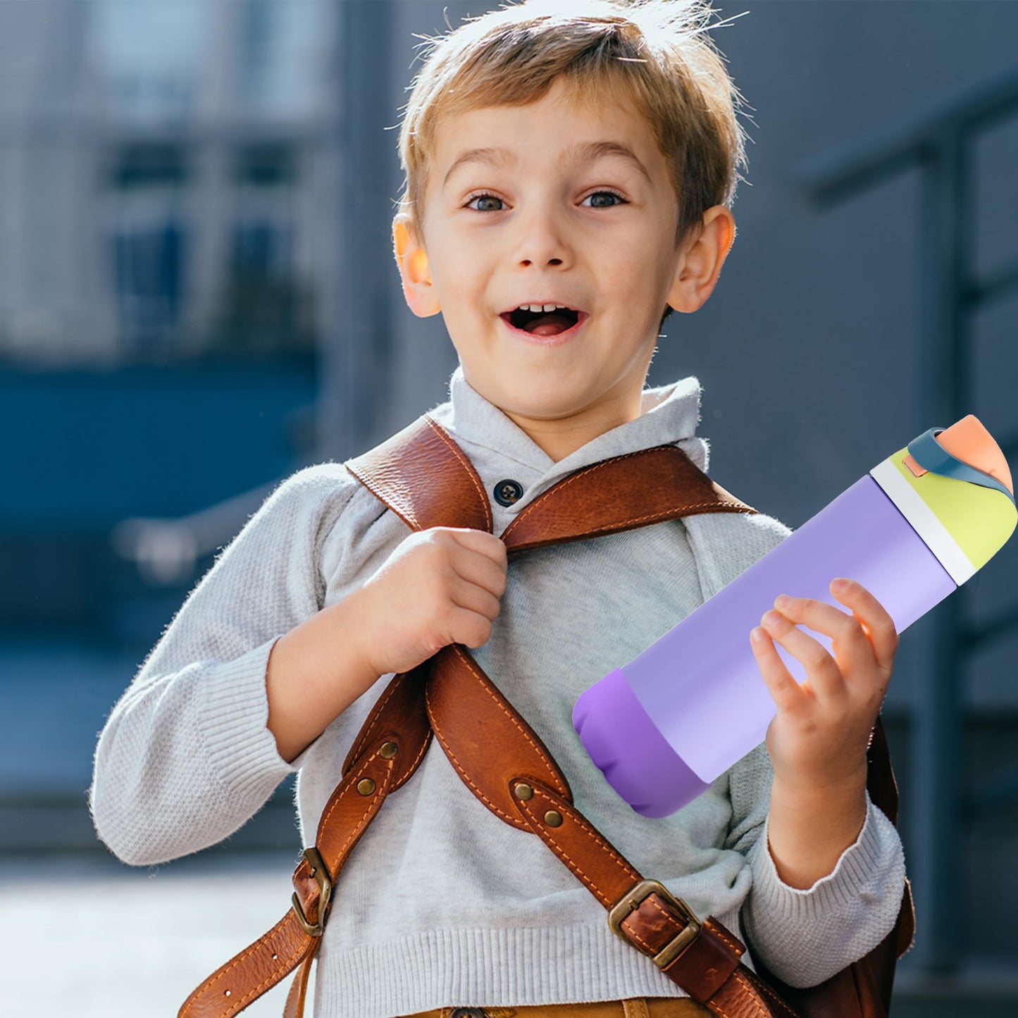 VIKIZUES Silicone Boot Compatible with Owala Water Bottle 24 oz & S'well 25 oz Water Bottle and More 25 oz Stainless Steel Water Bottles, Anti-Slip Bottom Protector Sleeve (Purple)