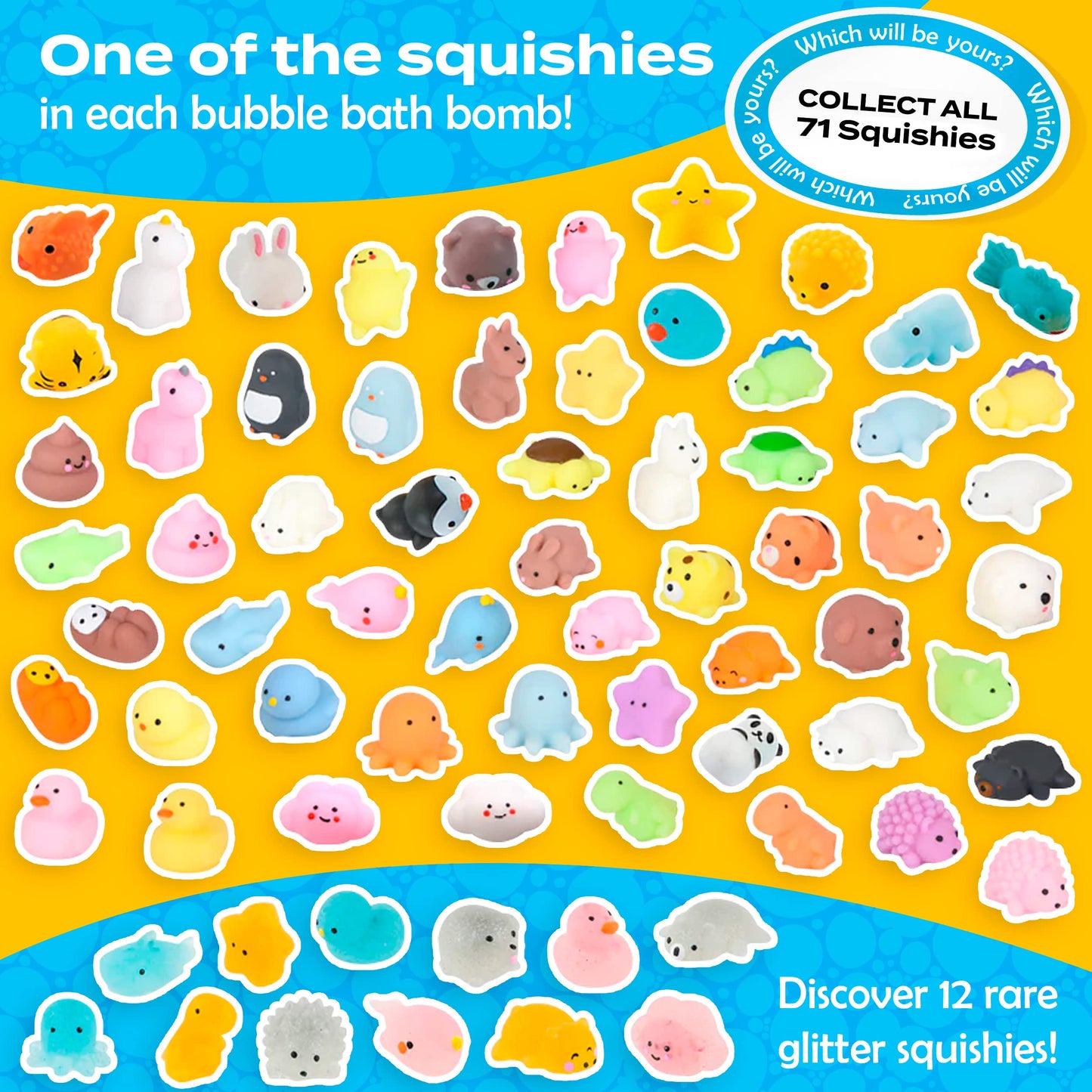 Squishy Bath Bombs for Girls & Boys with Surprise Toys Inside (6 Pack) - Large Bubble Bomb & Hidden Figures, Gentle and Safe, USA Made, Birthday Gifts for Kids by Two Sisters