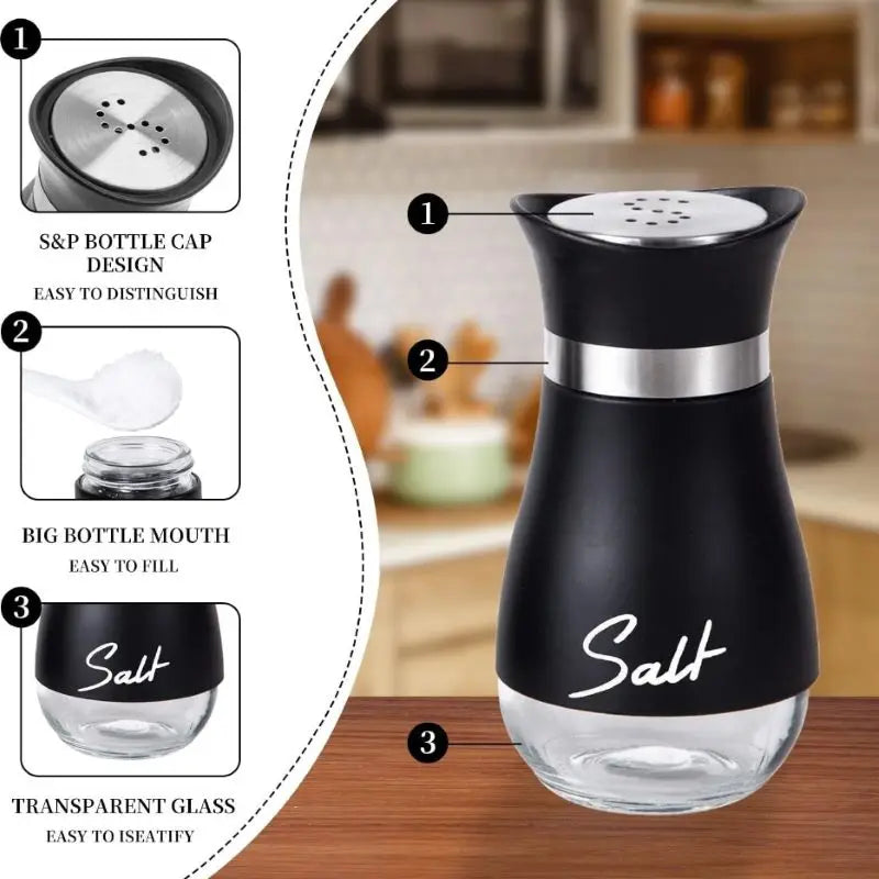 Stainless Steel & Glass Spice Bottles