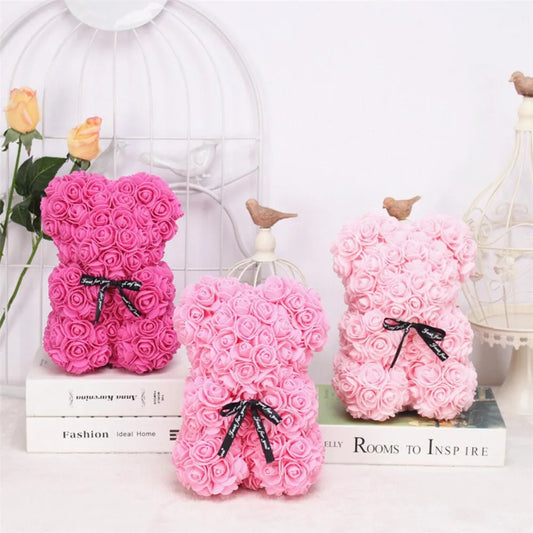 Artificial Rose Foam Bear Gift