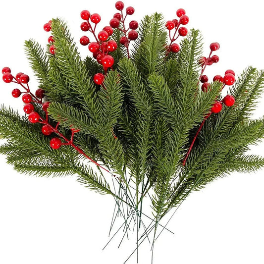 Artificial Pine Branches with Berries