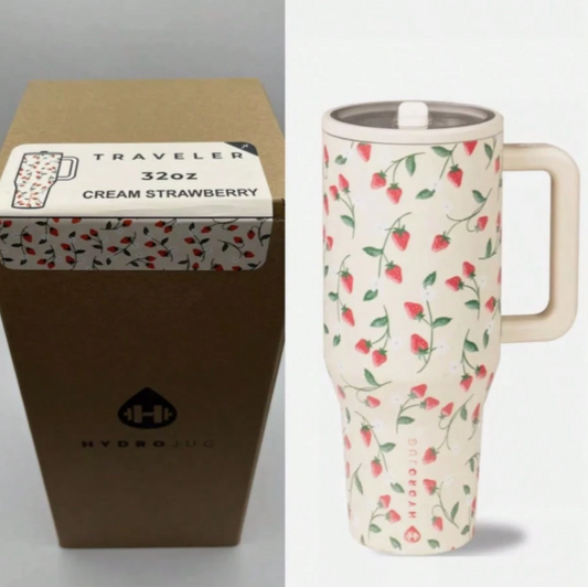 NEW HydroJug Traveler -  40 Oz Water Bottle With Handle & Flip Straw - Fits In Cup Holder, Leak Resistant Tumbler