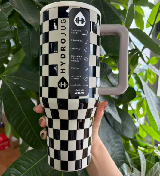 hydrojug Original Traveler -  40oz Water Bottle With Handle & Flip Straw - Fits In Cup Holder, Leak Resistant Tumbler