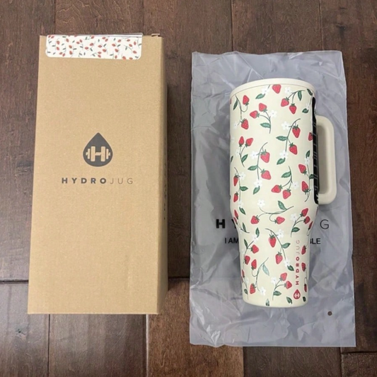 hydrojug Original Traveler -40oz Water Bottle With Handle & Flip Straw - Fits In Cup Holder, Leak Resistant Tumbler