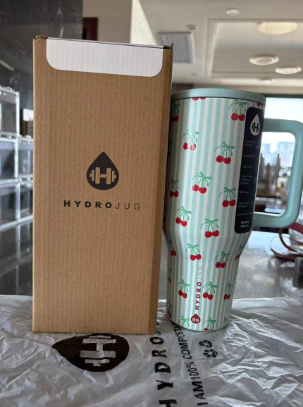 hydrojug Original Traveler - 40oz Water Bottle With Handle & Flip Straw - Fits In Cup Holder, Leak Resistant Tumbler