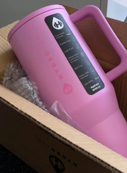 hydrojug Original Traveler -  40oz Water Bottle With Handle & Flip Straw - Fits In Cup Holder, Leak Resistant Tumbler