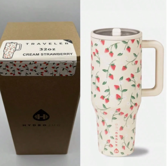 Original HydroJug Traveler40 Oz Water Bottle With Handle & Flip Straw - Fits In Cup Holder, Leak Resistant Tumbler