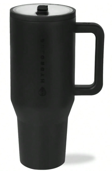 HYD Traveler - 40 Oz Water Bottle With Handle & Flip Straw - Fits In Cup Holder, Leak Resistant Tumbler