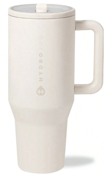 HYD Traveler - 40 Oz Water Bottle With Handle & Flip Straw - Fits In Cup Holder, Leak Resistant Tumbler