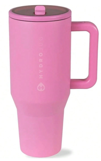 HYD Traveler - 40 Oz Water Bottle With Handle & Flip Straw - Fits In Cup Holder, Leak Resistant Tumbler